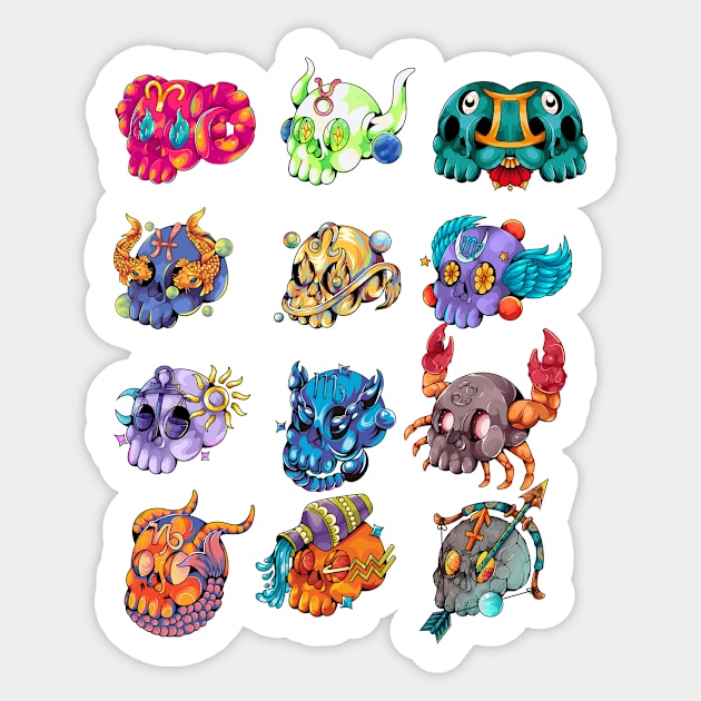 all Skull zodiac Sticker by Harsimran_sain